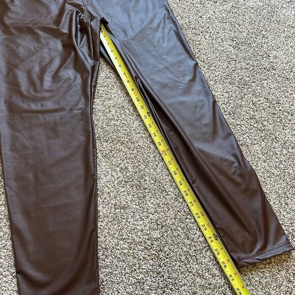 Aerie Offline Real Lux dark brown faux leather hi-rise leggings size XXL NWT - Picture 10 of 12
